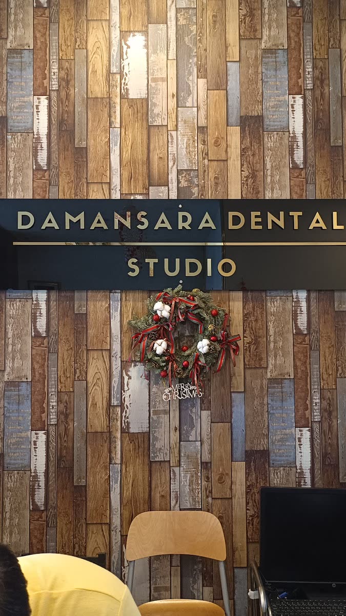 Studio interior with festive decorations